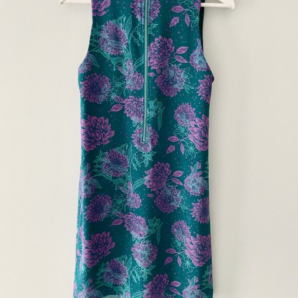 TWIK Teal Floral Shift Dress - Size S - Picture 2 of 5